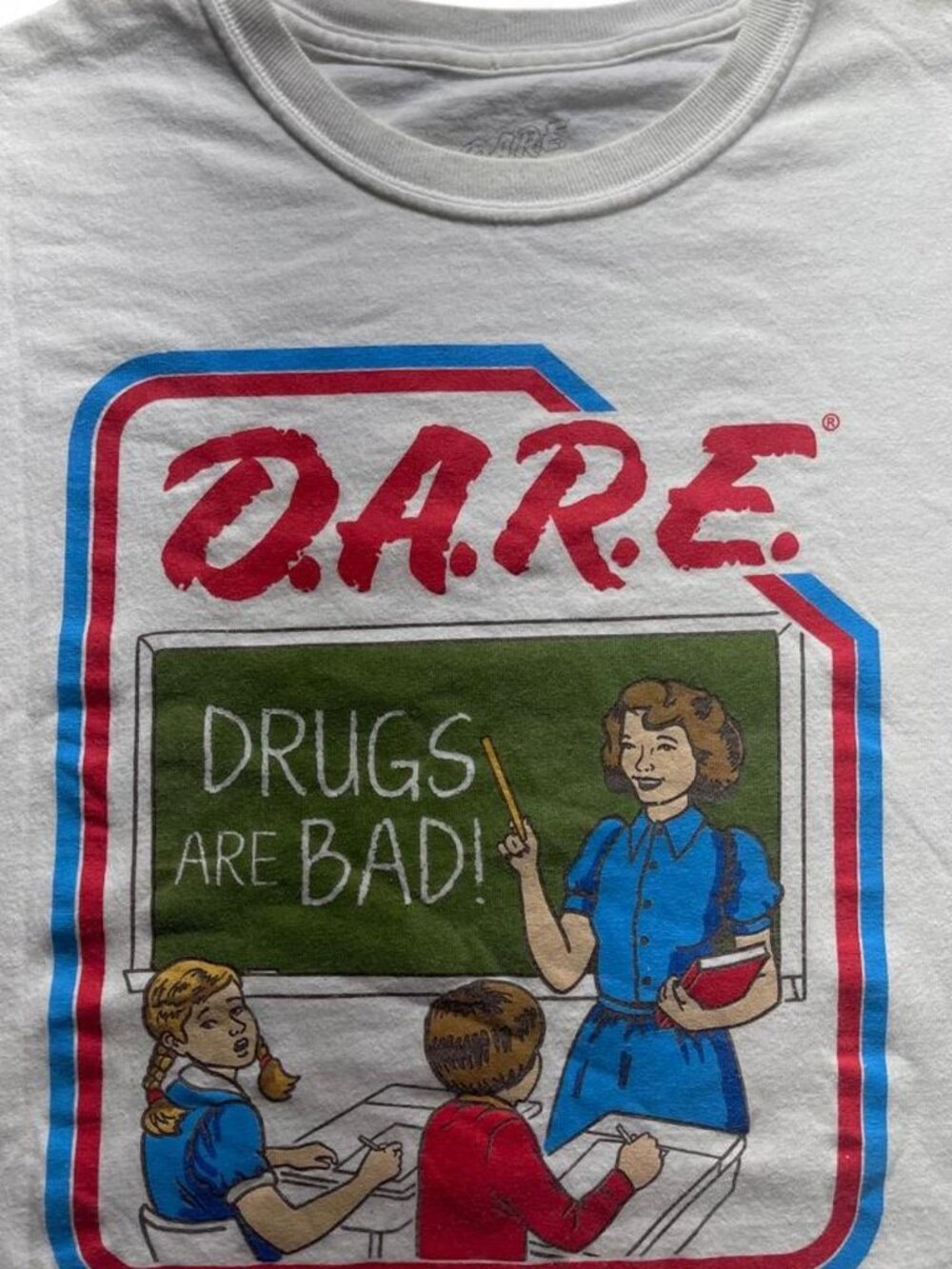 D.A.R.E. Drugs Are Bad T-Shirt White cotton tee